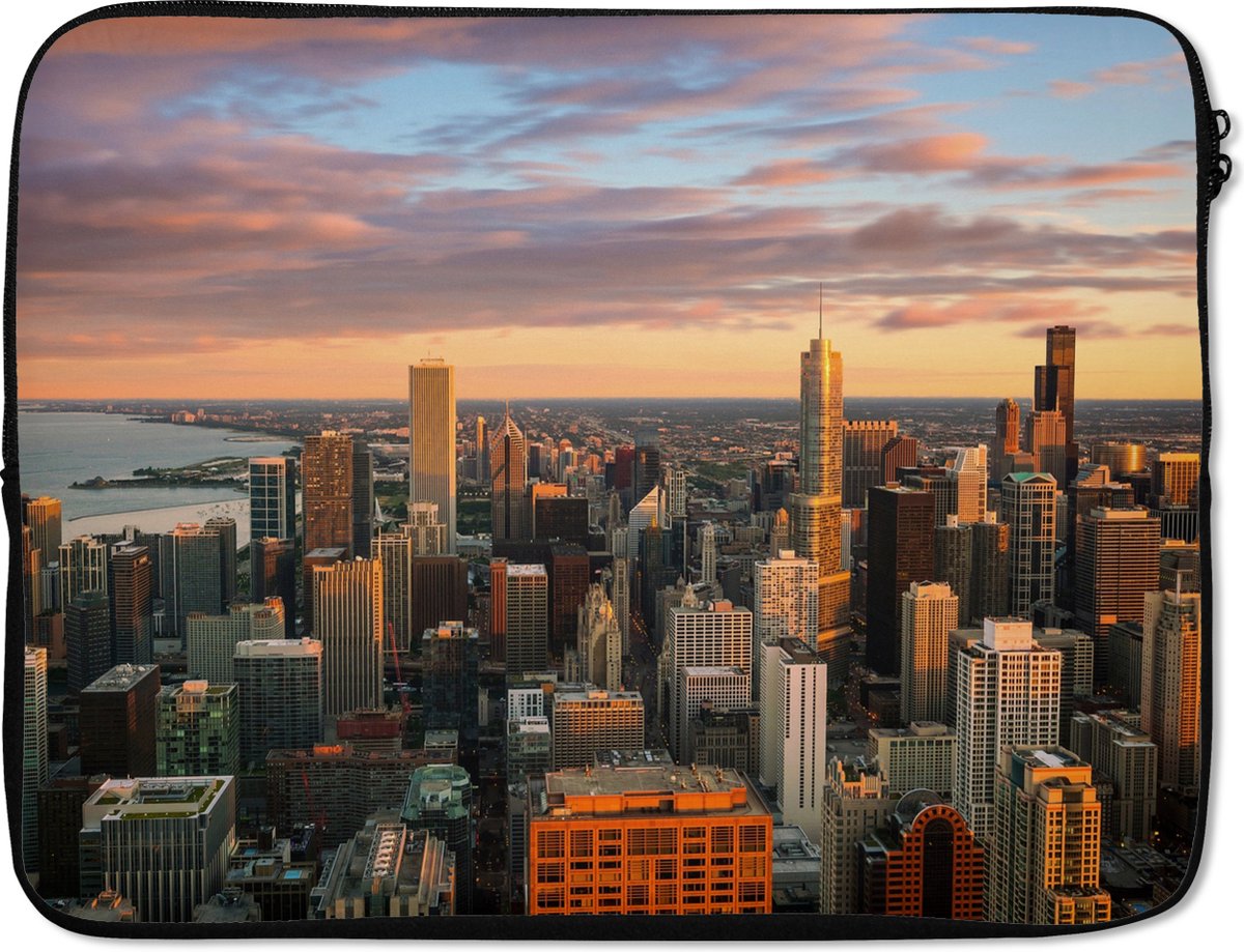 Laptophoes - Skyline - Stad - Chicago - Zee - Amerika - Laptop hoes - Laptop case - Laptop - 17 Inch