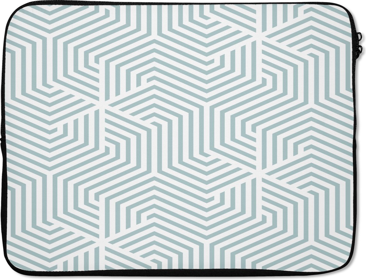 Laptophoes - Laptop hoes - Design - Groen - Abstract - Lijn - 15 6 Inch - Laptoptassen - Laptop