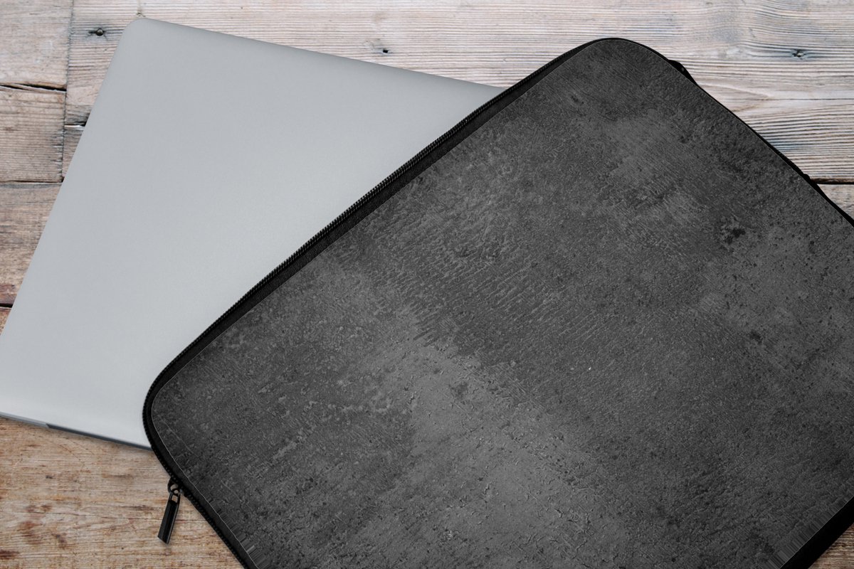 Laptophoes - Beton print - Retro - Grijs - Abstract - Cover laptop - Sleeve - 15 6 Inch