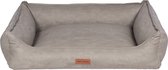 Dog's Lifestyle Hondenmand Structuro Leder Lichtgrijs Medium 85cm - ook in Taupe, Cognac, Bruin en Antraciet