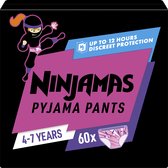 Ninjamas Pyjama Pants Luierbroekjes Meisje - 60 Nachtluiers voor Bedplassen - 4-7 Jaar - Maandbox