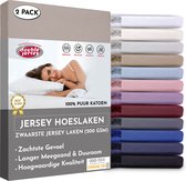 Double Jersey Hoeslaken - Hoeslaken (2 Pack) 90x200+30 cm - 100% Katoen  Parel Grijs