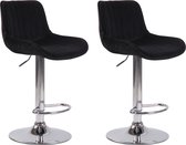 CLP Lentini Set de 2 tabourets de bar - Velours - chrome noir