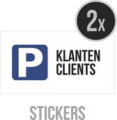 Sticker/ pictogram | "Parking klanten/ clients" | 20 x 10 cm | NL/FR | Parking vrijhouden | Niet parkeren | Privé parking | Tweetalig | Frans | Franstalig | 2 stuks