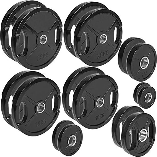 Muscle Power Olympische Halterschijf met Handgrepen - Rubber - 2,5 kg