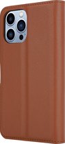 ShieldCase geschikt voor Apple iPhone 14 Pro Max wallet case - bruin - Bookcase hoesje portemonnee - Walletcase flipcase shockproof hoesje pasjeshouder