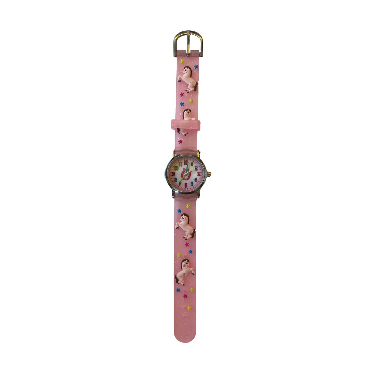 Kinderuurwerk - Paarden - Roze - Horloge - 3D