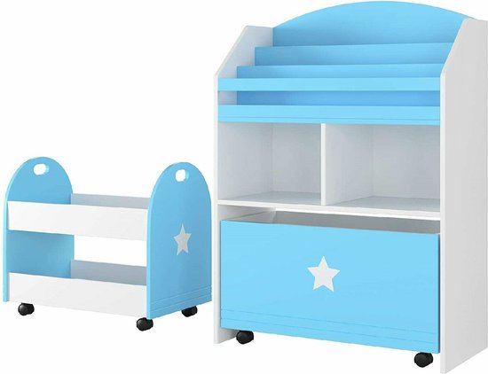 Kinderkast - Kinderkamer Kast - Opbergkast - Speelgoed Opbergdoos - Voor Speelgoed - Opbergbox - Opberger - Opbergrek - Voor Kinderen - Blauw