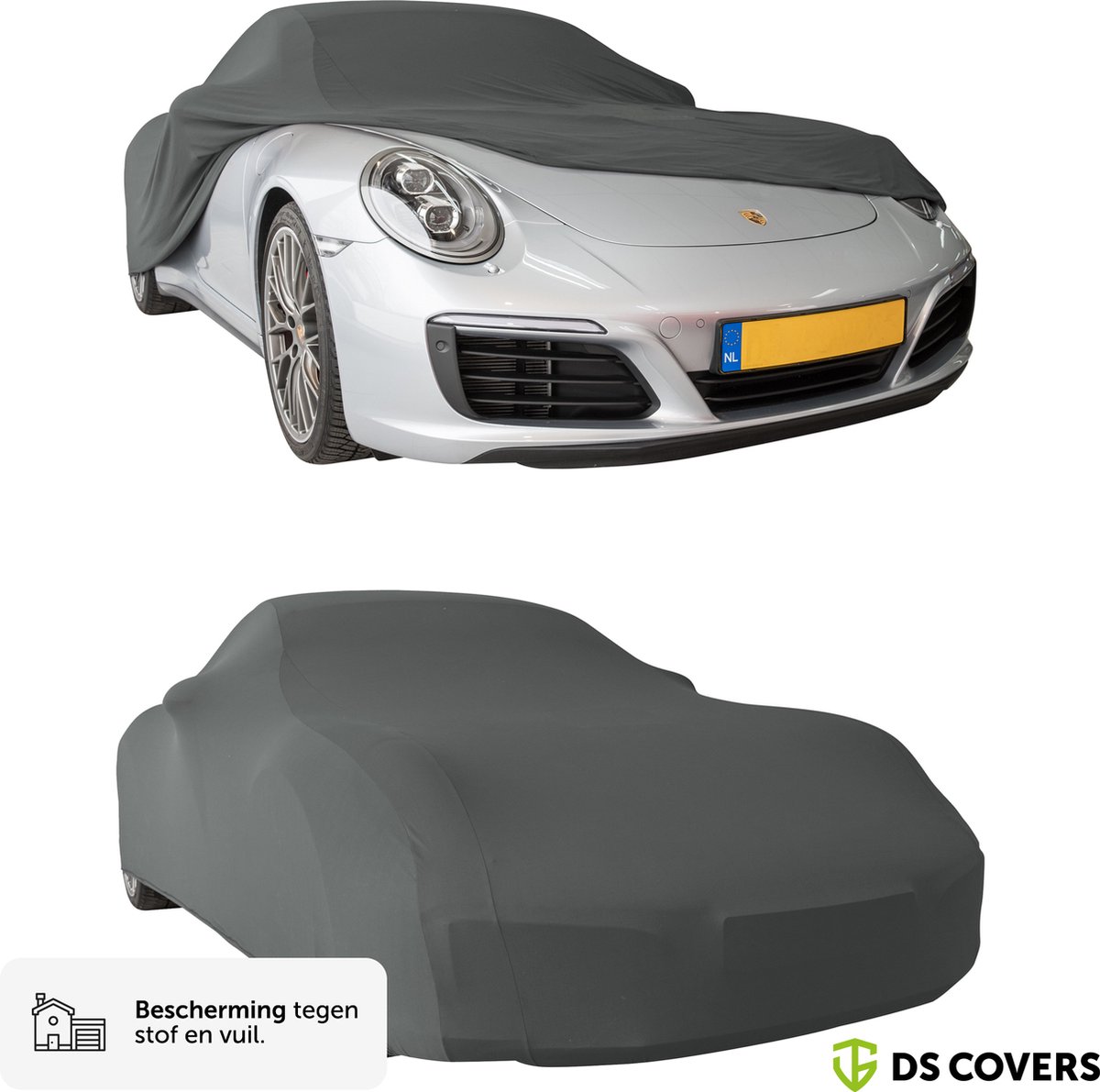 BOXX indoor autohoes van DS COVERS – Indoor – Coupe/sedan fit - Bescherming tegen stof en vuil – Extra zachte binnenzijde – Stretch-Fit pasvorm – Blauw – Incl. Opbergzak – Maat XL