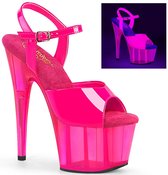 Pleaser - ADORE-709UVT Sandaal met enkelband, Paaldans schoenen - US 11 - 41 Shoes - Roze