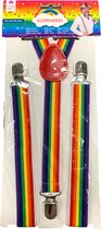 Bretels regenboog / suspenders multicolor elastisch