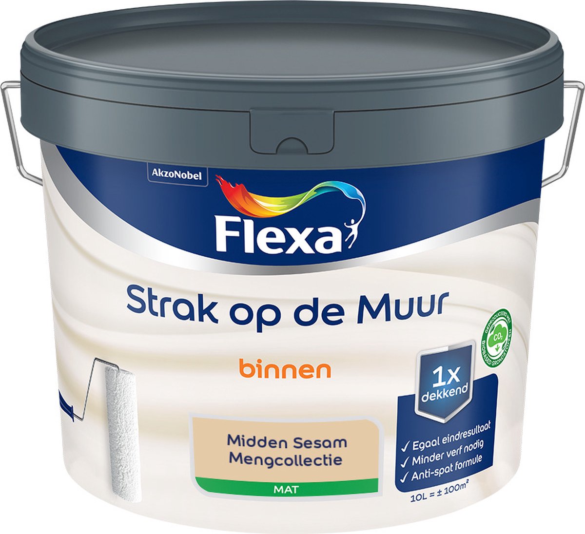 Flexa Strak op de Muur Muurverf - Mat - Mengkleur - Midden Sesam - 10 liter