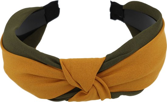 Diadeem - haarband met een knoop - zwart - glimmende look