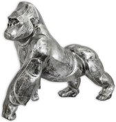 Beeld van kunsthars - Gorilla - zilverkleurig - Resin - 47,1 cm hoog