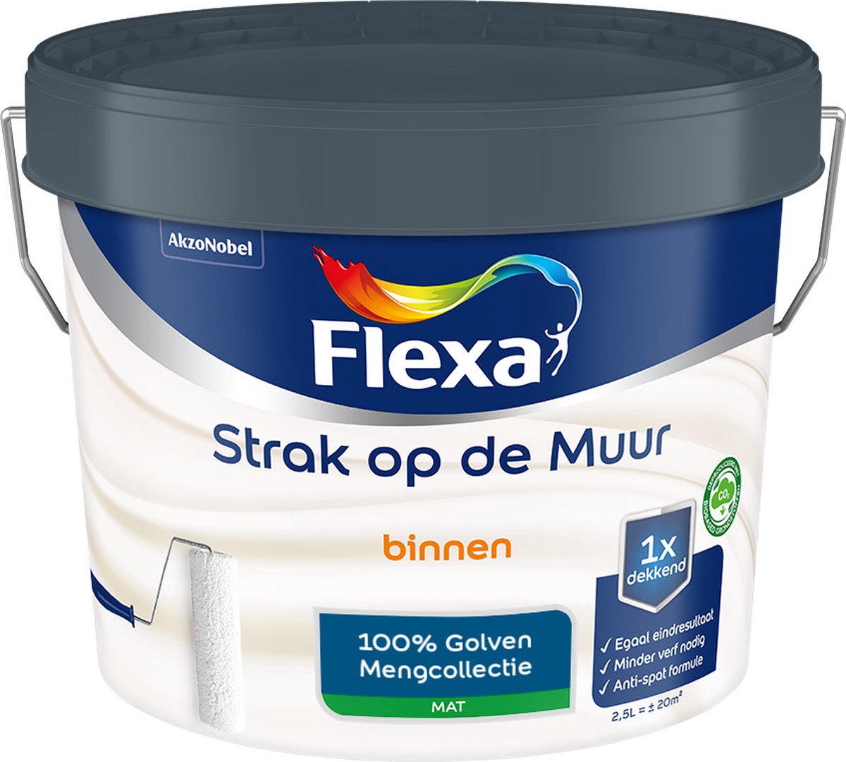 Flexa - Strak op de muur - Muurverf - Mengcollectie - 100% Golven - 2,5 liter