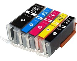 IPEXNL inktcartridge voor Canon PGI-580XXL / CLI-581XXL, Canon 580xl/581xl multipack van 5 kleuren Voor Printers: TS705 / TR7550 / TR8550 / TS6150 / TS6151 / TS6250 / TS6251 / TS6350 / TS8150 / TS8151 / TS8152 / TS8250 / TS8251 / TS8252 / TS8350 V1