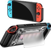 YONO Grip Case compatible avec Nintendo Switch OLED - Boîtier de console ergonomique avec rangement pour carte de jeu et support - Accessoires de vêtements pour bébé de housse de protection - Zwart