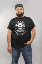 Rick & Rich Law and Order - T-shirt M - Texas Ranger Skull tshirt - t shirt heren met print -Skull tshirt - t shirt heren ronde hals -Texas Ranger shirt - Cowboy shirt