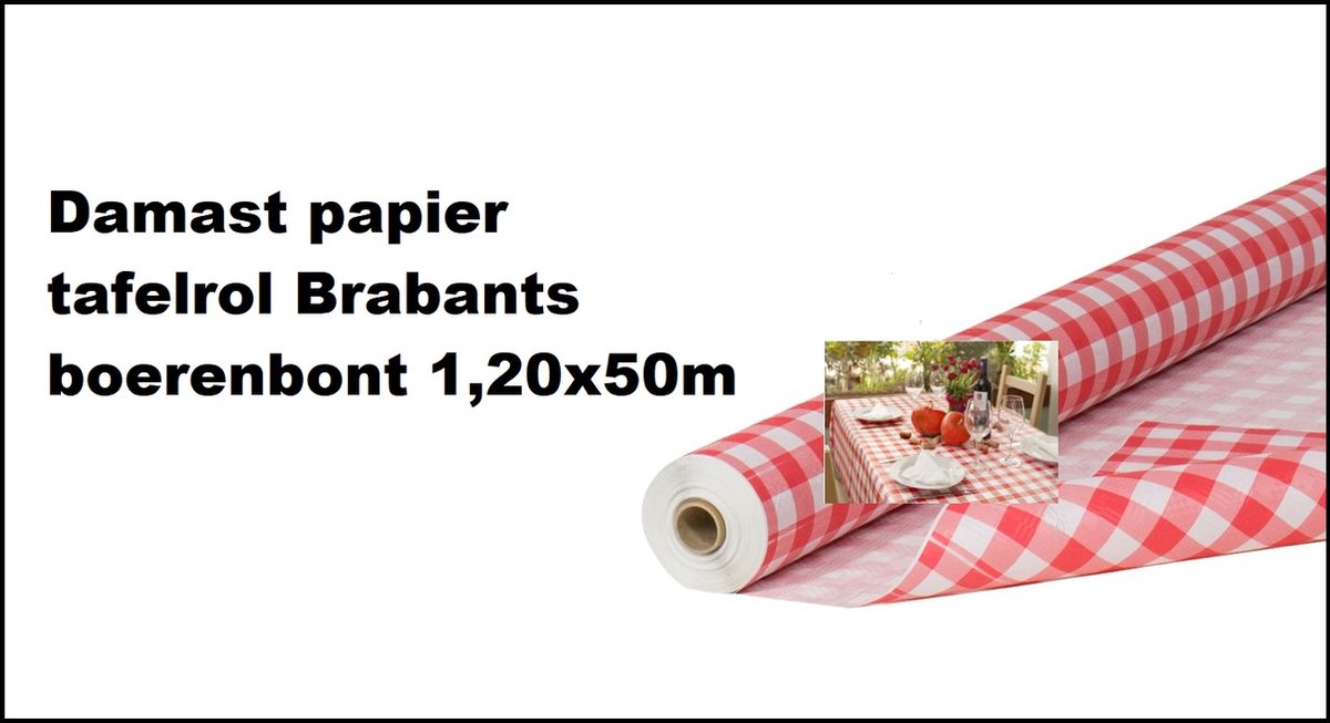 Tafelrol papier Brabants boerenbont 120cm x 50meter - Tafel dekken rol gala corona schoon opgeruimd