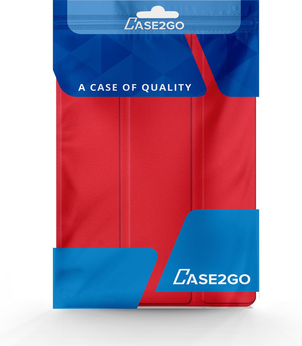 Case2go - Tablet hoes & Screenprotector geschikt voor Samsung Galaxy Tab A8 (2021) - 10.5 inch - Flexibel TPU - Tri-Fold Book Case - Rood