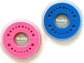 CombiSet 2x Tandendoosje - Firsty Round - Roze + Blauw - Inc. Educatief Logboekje