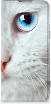 Bookcover OnePlus Nord 2T Smart Case Witte Kat