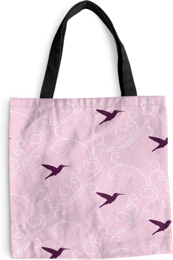 MuchoWow® Sac bandoulière - Sac de plage - Big Shopper - Sac shopping - Vogel - Motifs - Rose - 45x45 cm - Sac en coton