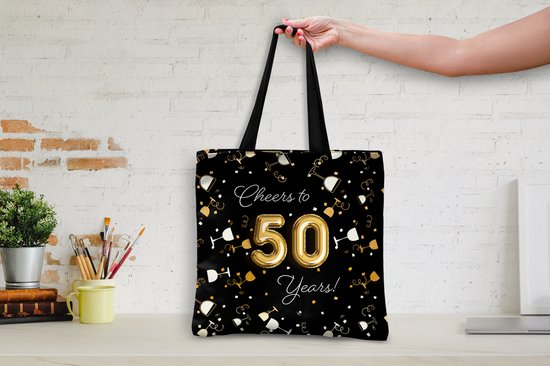 MuchoWow® Sac Bandoulière - Sac Plage - Anniversaire Shopper - 50 Ans - Citation - 45x45 cm - Sac Coton