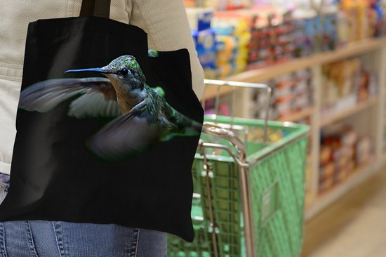 Sac Bandoulière - Sac De Plage - Shopper Colibri - Vogel - Ressorts - Zwart - 45x45 cm - Sac Coton