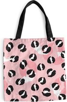 Sac à bandoulière MuchoWow® - Sac de plage - Shopper Panther Print - Deren - Design - Rose - 40x40 cm - Sac en coton