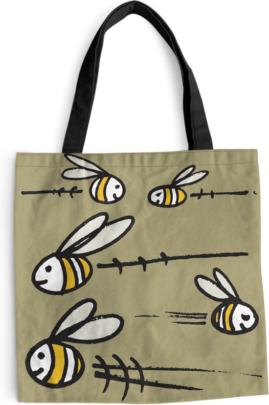 Sac bandoulière - Sac de plage - Shopper Illustration de cinq abeilles sur  fond beige... | bol.com