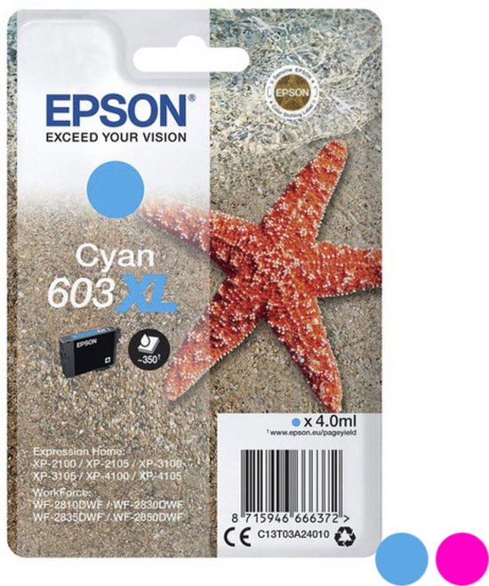 Epson Singlepack Cyan 603XL Ink