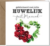 Tallies Cards wenskaarten - Huwelijk Getrouwd Felicitatie Feest - collectie PLANT - 4 kaarten met envelop - duurzaam