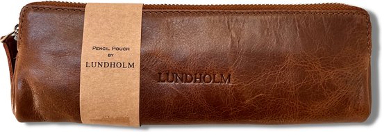 Lundholm leren etui pennenetui leer cognac bruin - pennenzak volwassenen deluxe - cadeau voor vrouw - vrouwen cadeautjes | Scandinavisch design - Lundholm Arvika serie etuis