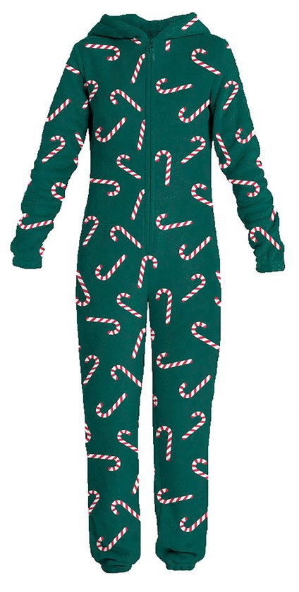 Mistral Home - Onesie - Kids - Huispak - Kerst - 100% Polyester - Maat Small - Candy - Groen, rood