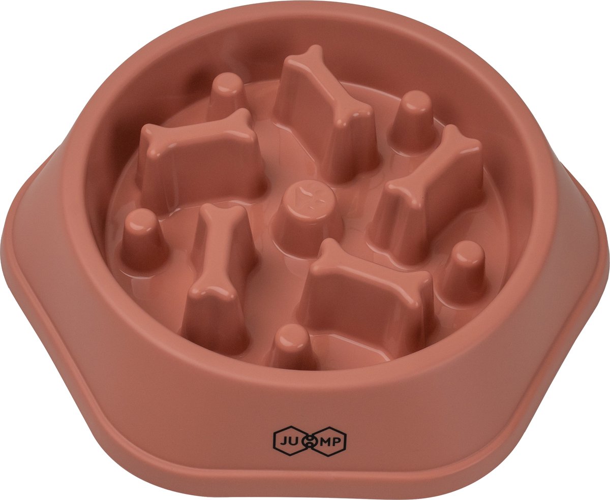 JU&MP Anti Schrokbak Hond - Voerbak Hond - Slow Feeder - Botten - Roze