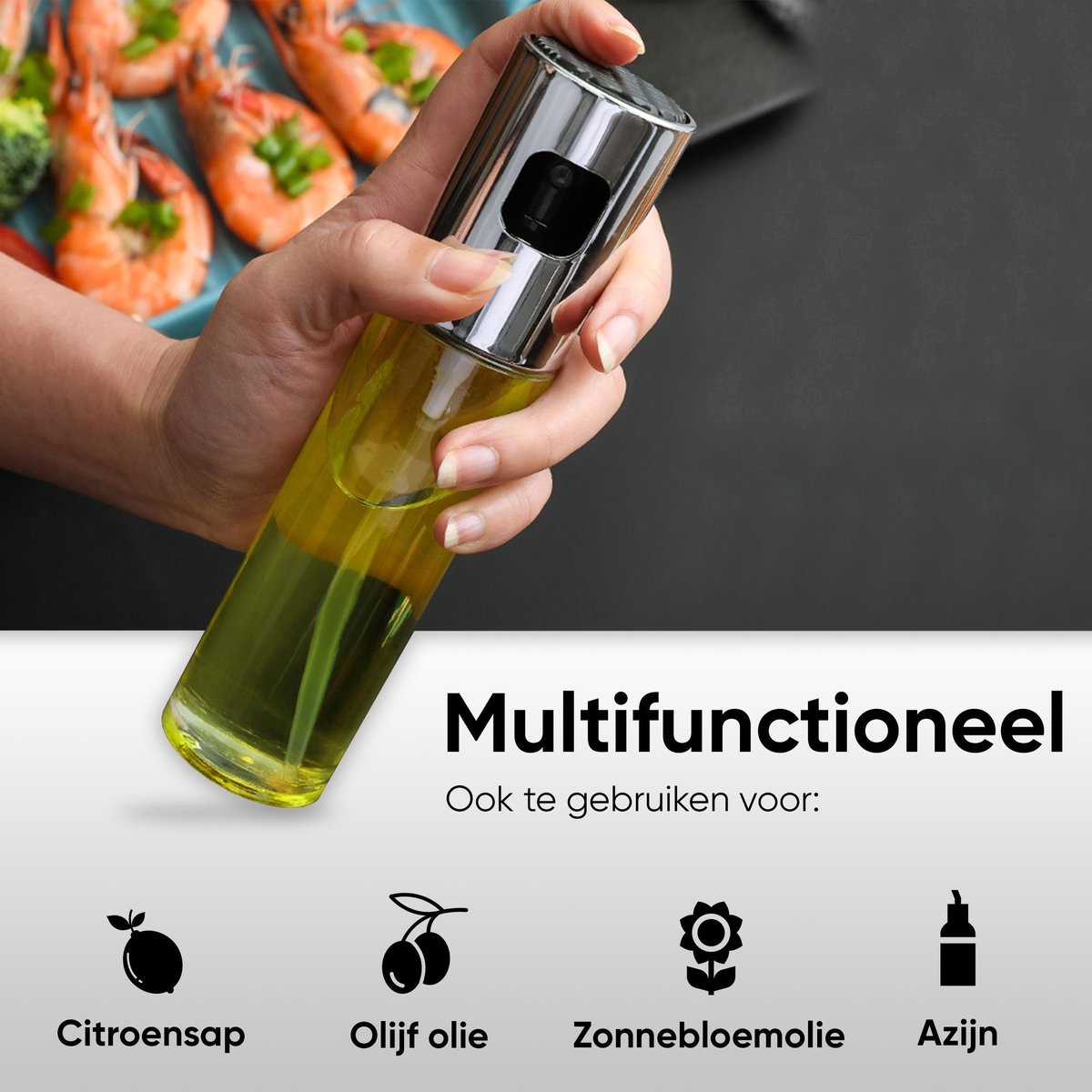 Oliefles olijfolie sprayer Oliespray Azijn spray 100 ml