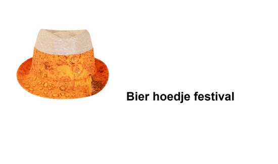 Foto: Bier hoedje festival thema feest bierfeest terras festival apres ski biertje drinken fun vrijgezel strandparty