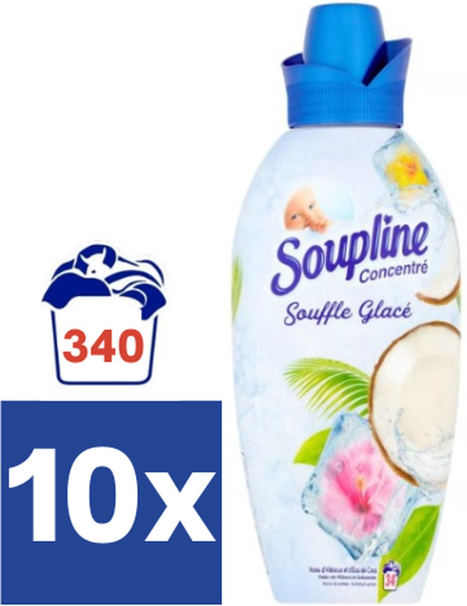 Soupline Hibiscus & Kokoswater Wasverzachter (Voordeelverpakking) - 10 x 800 ml (340 wasbeurten)