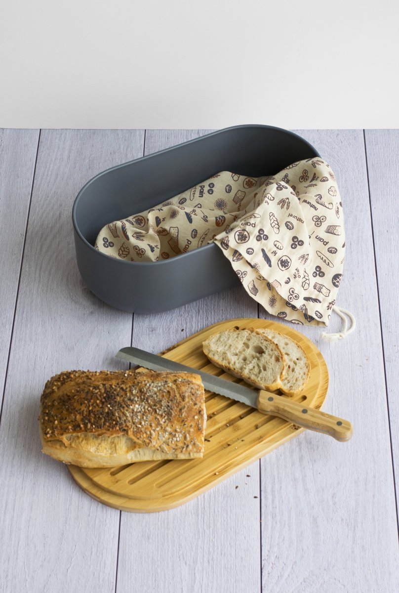 Goedkoopste Broodtrommel, 4-in-1 Set, Donkerblauw - Pebbly