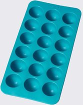 Lékué ijsblokjesvorm uit rubber voor 18 ronde ijsblokjes aquablauw 22x11x2.3cm