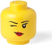 Lego - Opbergbox - Hoofd - Whinky Groot - Rond - Stapelbaar - Kunststof - Geel