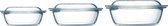 Pyrex Optimum Ovenschalenset 1,4 l - 2,1 l - 3 l - 21 x 18 x 8 cm - 24 x 20 x 10 cm - 27 x 23 x 11 cm
