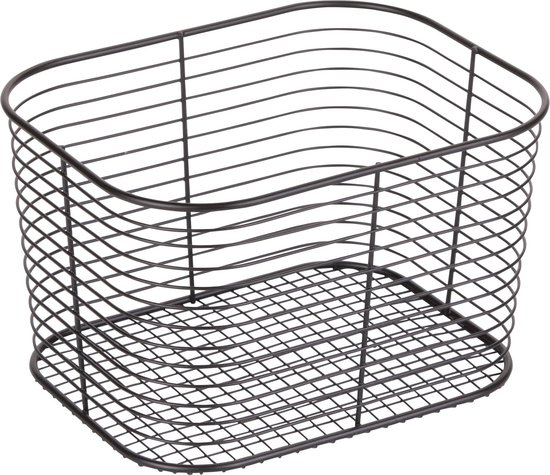 Panier de salle de bain, Klein, Zwart, 23,8 x 18,7 x 14,4 cm, acier inoxydable - iDesign | Vienne