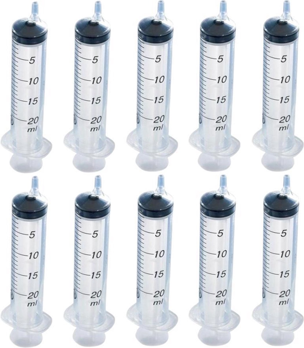 Goedkoopste Spuit Zonder Naald - Doseerspuit - Maat aanduiding - Spuiten - Injectie Spuit - 20 ml - 10 Stuks