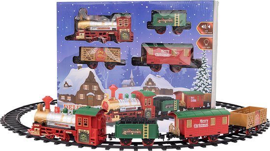 THE TWIDDLERS 31 Stuks Kersttrein met Rails, Licht en Geluid - Werkt op