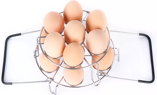 Ziva 2-laags RVS Eieren stoomrek met hittenbestendige handgrepen - Ziva