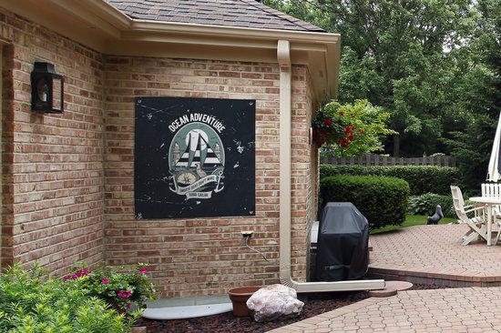 Tissu de jardin Bateau - Voile - Vintage - Dessin - 100x100 cm