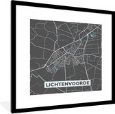 Fotolijst incl. Poster - Lichtenvoorde - Plattegrond - Stadskaart - Kaart - 40x40 cm - Posterlijst