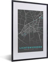 Fotolijst incl. Poster - Kaart - Lichtenvoorde - Plattegrond - Stadskaart - 40x60 cm - Posterlijst